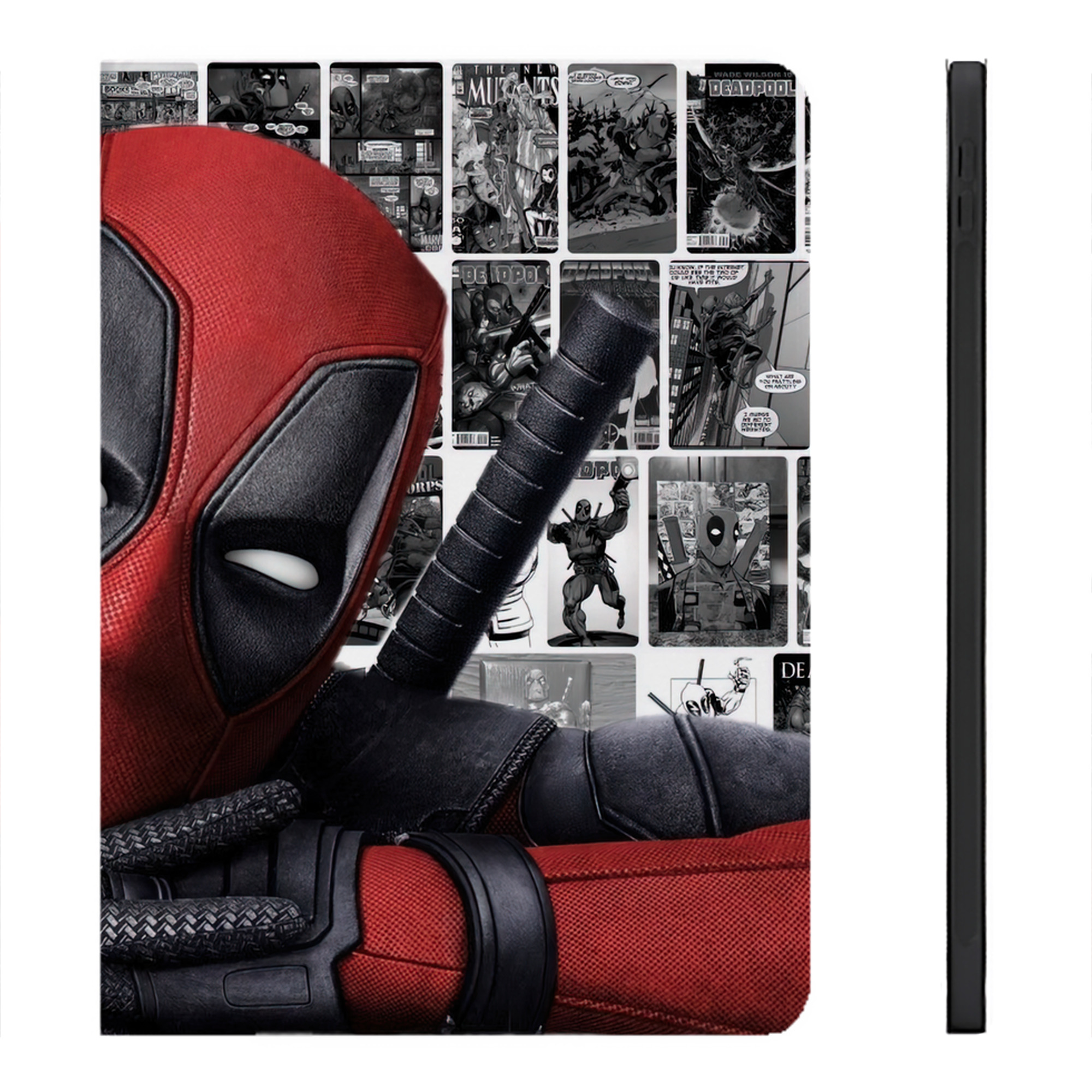 （画像用） Deadpool デッドプール IPadケース ペンホルダー付き ブックスタイルデザイン